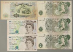 J B Page £1 notes comprising a pair uncirculated Y36L 307430, Y36L 307431, together with a further