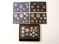 Royal Mint 2011 William and Catherine UK proof coin set together with a 1990 set, 1960, 1965 etc