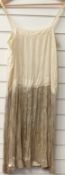 Art Deco flapper dress with pleated gold lamé skirt