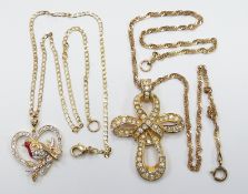 Two 9ct gold chains, 7.2g