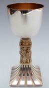 Aurum limited edition (109/500) Exeter cathedral hallmarked silver commemorative goblet, square