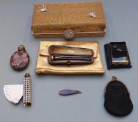 A cheroot holder in original box by L.Orlik, a mesh evening bag, a Consul Amor lighter, etc