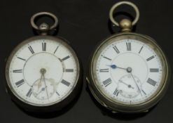 Henry Dicks hallmarked silver open faced pocket with inset subsidiary seconds dial, gold hands,