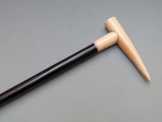 Marine ivory or similar topped walking cane