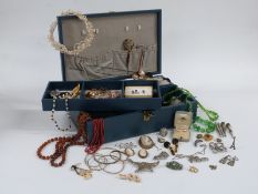 A collection of costume jewellery and brooches to include marcasite, Sphinx, micro mosaic and