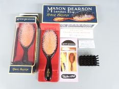 Two Mason Pearson NU2 medium size hairbrushes, new in box