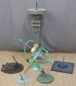 Armillary brass sundial and others similar