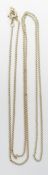 A 9ct gold chain, 1.2g, drop 26.5cm