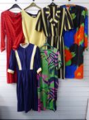 Six vintage 1980's including Fenno, Susie G, Gina Bacconi, polka dot, Christine Laure, Hildebrand