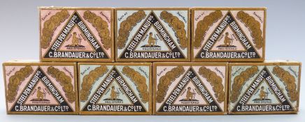 Seven boxes of C Brandauer & Co Ltd No. 194 Bronze pen nibs all unopened and sealed, each 4.9 x 6.