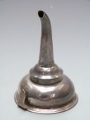 Georgian hallmarked silver wine funnel, marks indistinct but maker's mark for Aaron Lestourgeon