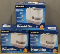 Three boxed Holmes humidifiers