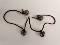 Four silver Thailand one Bhat pebble/bullet coins, believed to Rama IV 1804-1868, each with