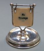 George V hallmarked silver bridge trumps marker, London 1922 maker's mark JE, height 6cm