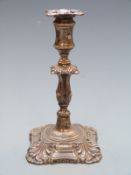 Victorian Elkington & Co. hallmarked silver candlestick, Birmingham 1892, height 12.5cm, weight