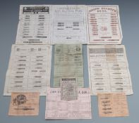 Ten pen related advertising shop display posters and leaflets including M Turner & Co's Globe