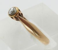 Victorian gold ring set with a rose cut diamond of approximately 0.15ct (size L)