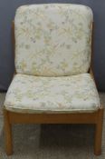 Ercol retro low easy chair in light beech wood