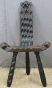 Carved Spanish chair, height 77cm