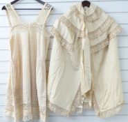 Victorian style ladies cloak with embroidered and lace decoration together with a similar underskirt