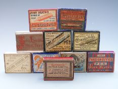 Ten boxes of John Heath's pen nibs including Foreign Office Pen, The Grand Pen, Double Action Pen,