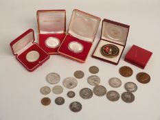 A collection of Monaco coinage and medallion coins, some cased silver examples together with a