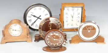 A collection of vintage electric clocks to include Smiths Ferranti and Metamec
