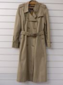Burberrys' ladies classic trench coat, size 14 long