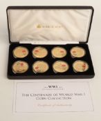 Jubilee Mint cased Centenary of WWI coin collection with certificate of authenticity