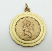 A 9ct gold St Christopher, 3.2g