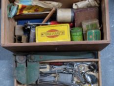 A quantity of tools to including taps and dies, rotary metal shear etc