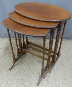 Mahogany nest of three tables, width 59cm