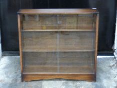Bookcase with sliding glass doors, W89 x D23 x H84cm
