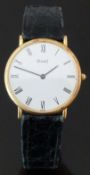Piaget Classic 18ct gold gentleman's wristwatch ref. 9025 with black hands and Roman numerals, white