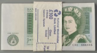Thirty consecutive £1 notes