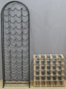 A 52-bottle free-standing wine rack and a 25-bottle rack, largest W46 x D24 x H143cm
