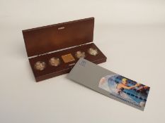 Royal Mint official Commonwealth Games silver piedfort collection 2012, comprising four gold and