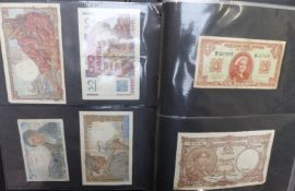 Magpie album containing over 60 world banknotes