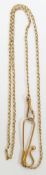 A yellow metal gold chain / necklace, 1.8g