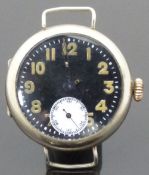 Nimra military trench style gentleman's wristwatch with subsidiary seconds dial, luminous Arabic