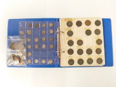 An amateur collection of UK coins, mostly in an album, includes silver content