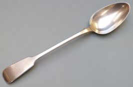 William IV hallmarked silver fiddle pattern basting spoon, London 1832 makers mark WB, length 31cm