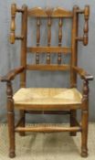 19thC oak child's chair, height 74cm