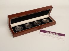 Deluxe cased four silver crown set commemorating the 60th Anniversary of the Queen's Coronation,