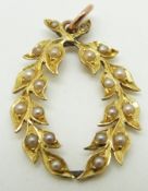 Edwardian pendant set with seed pearls