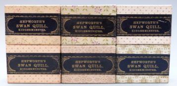 Six boxes of Heppworth's Swan Quill, Sun Pen and Easy Writer pen nibs, each 4.9 x 6.8cm.