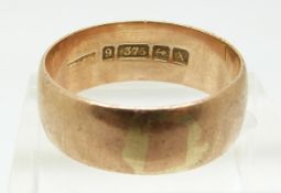 A 9ct rose gold wedding ring / band, Birmingham 1925, 4.7g (size Q)