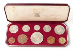 Queen Elizabeth II Royal Mint uncirculated cased coin set 1953