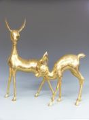 Two models of deer, possibly Babycham advertising or similar, height of tallest 71cm