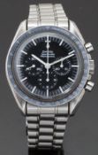 Omega Speedmaster Professional gentleman's chronograph wristwatch ref. 145.012-67 SP with 'ghost'